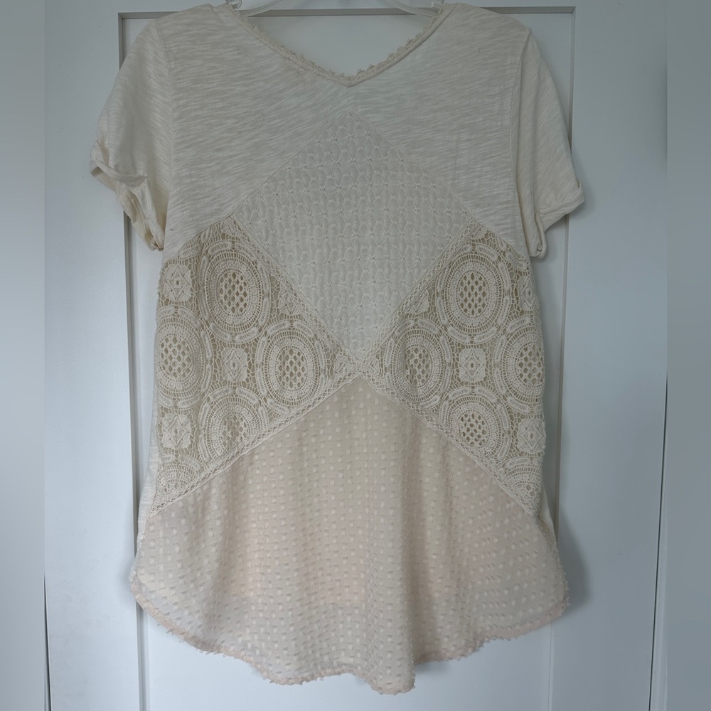 Meadow Rue size M cream blouse with beautiful details